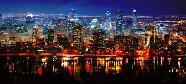 Montreal City in Double - Stock Photo