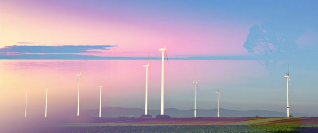 Windmills at Sunset 02 - Stock Photo