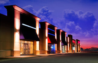 Modern Strip Mall at Night - Creative Stock Images and Animations for all your Needs at Budget Price.