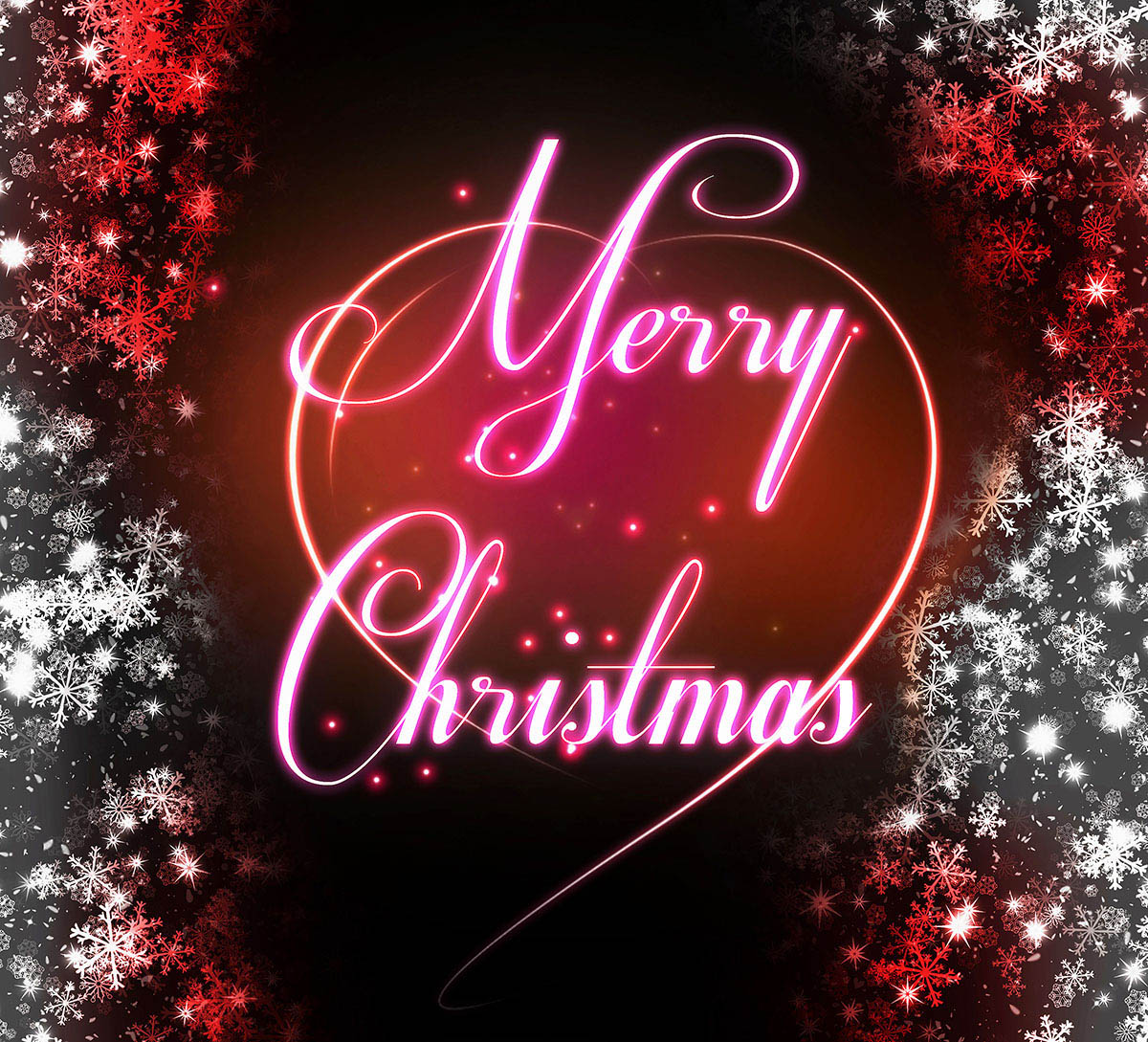 Merry Christmas Wishes Text in Red ⋆  Imagery