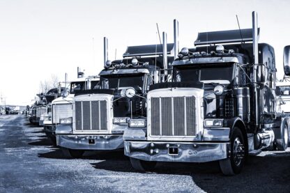 Modern Truck Fleet B&W - Creative Stock Images and Animations for all your Needs at Budget Price.