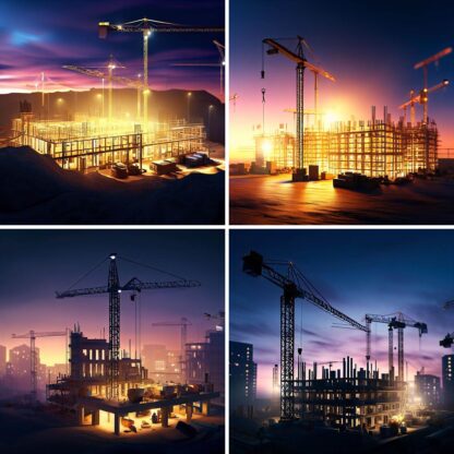 AI Construction Site Twilight