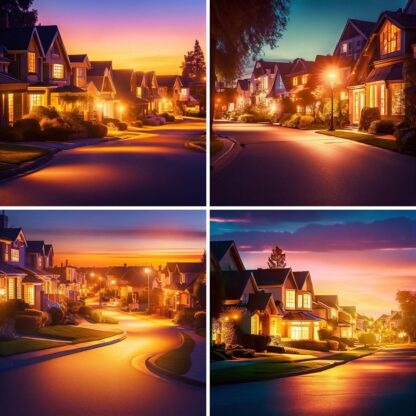AI Residential Area Twilight