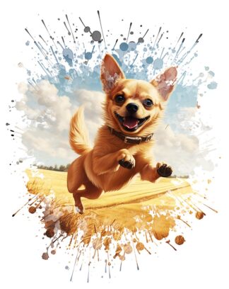 Cute Jumping Chihuahua Dog