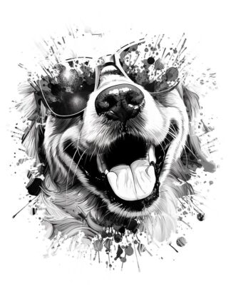Funny Golden Retriever Dog with Sunglasses