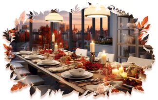Modern Large Thanksgiving Dinner Table
