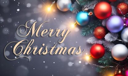 Merry Christmas Branches and Bubbles