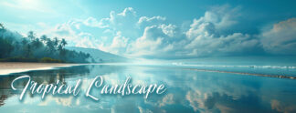 Tropical Landscape Banner - Large Caribbean Beach Image