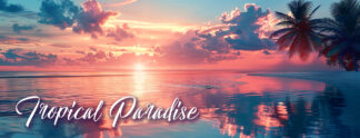 Tropical Paradise Banner - Beautiful Sunset